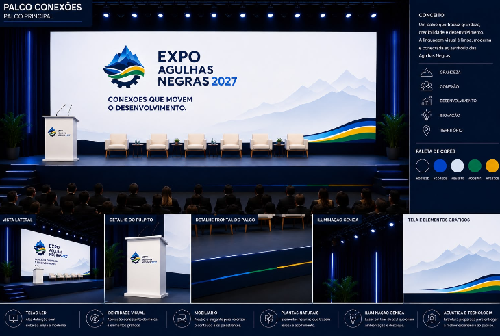 Projeto visual do Palco Conexões 2027